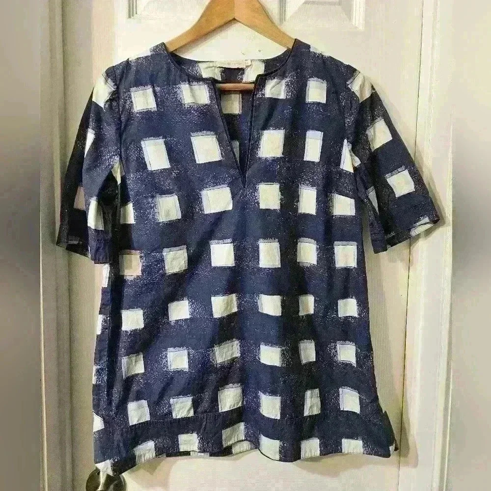 Tory Burch Antibes Checkered Blouse - Picture 2 of 6